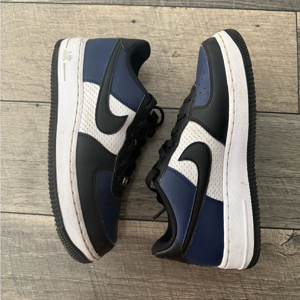 Nike Air Force 1 Black and Navy Sneakers
